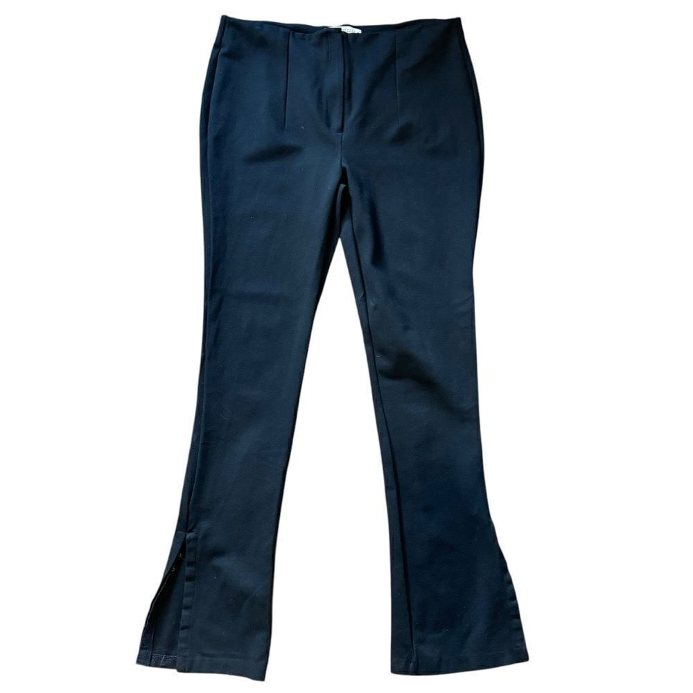 ZARA Black High Rise Waist Mini Eye & Hook Ankle Hem Dress Pants